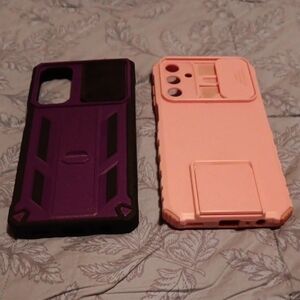 Samsung Galaxy A15 Purple and Pink Rugged Phone Cases Set of 2